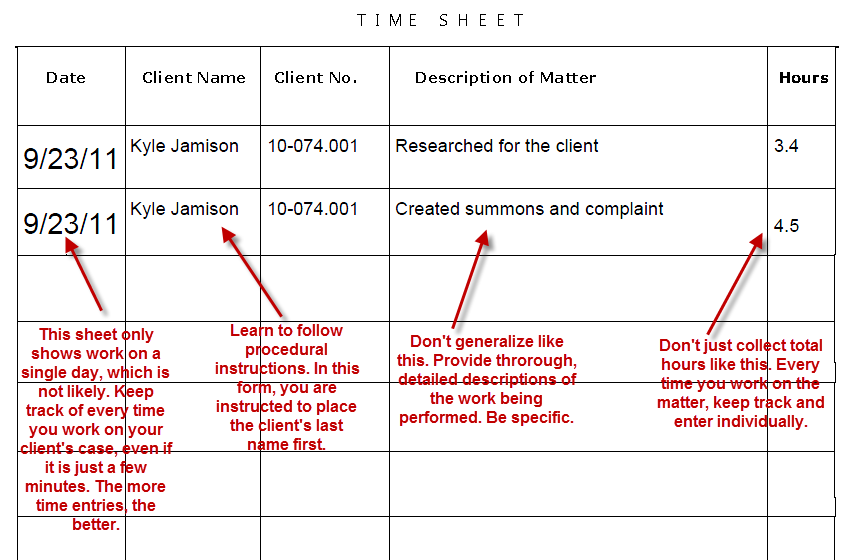 example billable hours spreadsheet