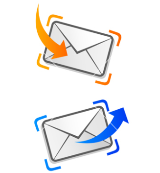 Image of mail going in and out.