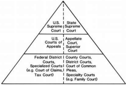 Court Structure diagram, similar to what is found in the Textbook