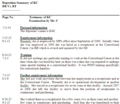 Image of Deposition Summary