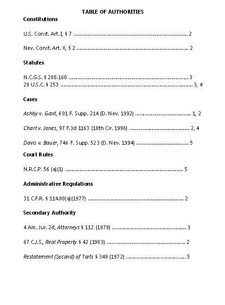 Table of Authorities